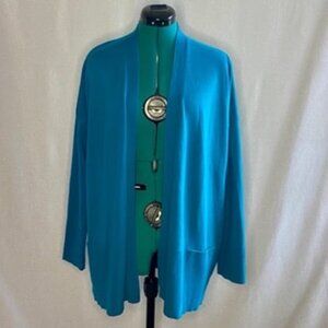 Kate & Mallory Designs teal open front cardigan. Like new condition. Size XL